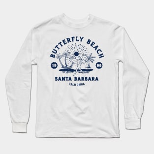 Vintage Butterfly Beach Surfing // Retro California Beach Santa Barbara 1988 Long Sleeve T-Shirt